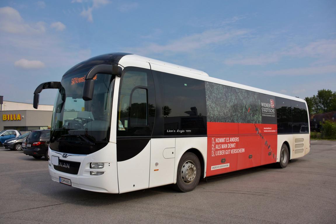 MAN Lion`s Regio Bundesbus der �BB im Mai 2018 in Krems.
