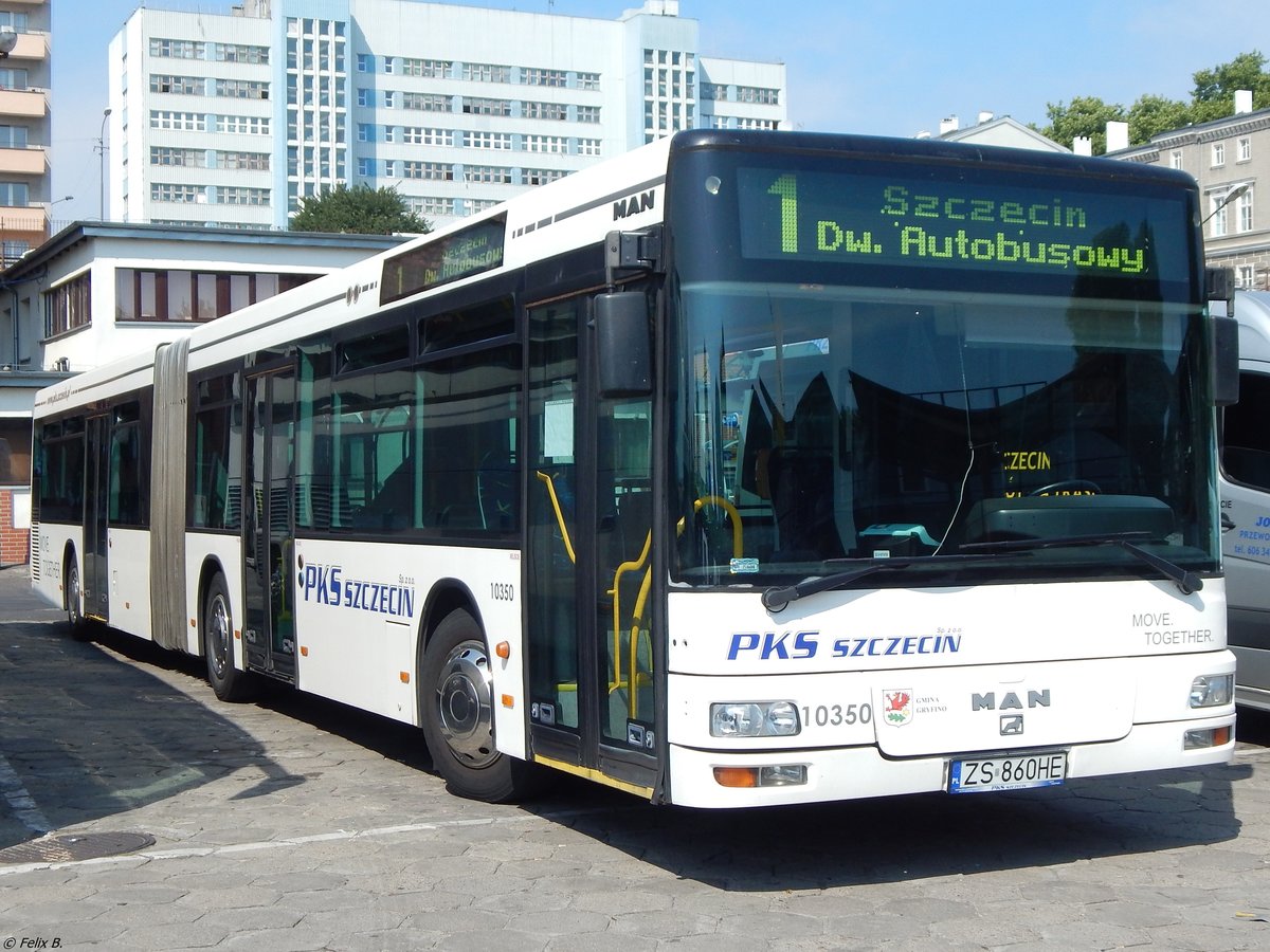 MAN Niederflurbus 2. Generation von PKS Szczecin aus Polen in Stettin.