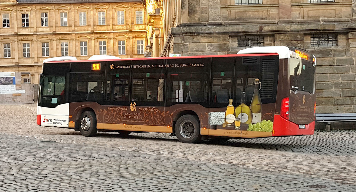 MB Citaro der Stadtwerke BAMBERG als Werbetrger fr den Bamberger Stiftsgarten, 12-2019