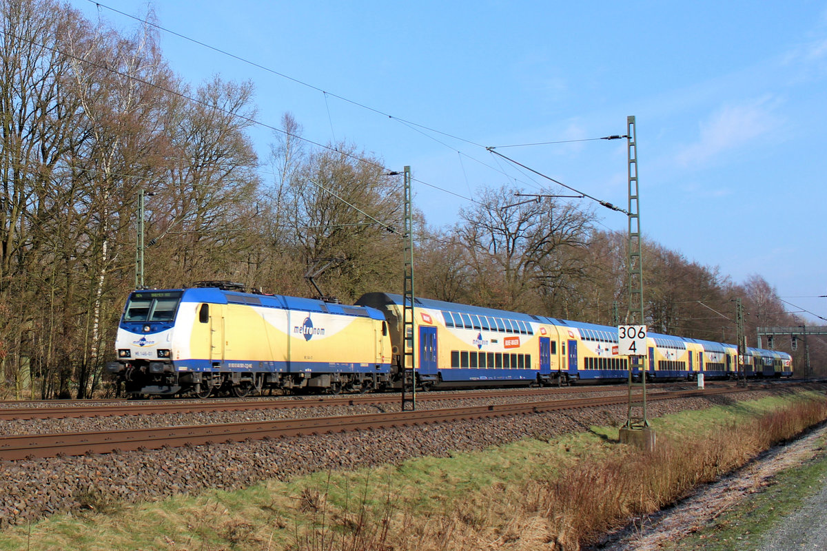 ME 146-01 auf den Weg nach Bremen. Tostedt - Dreihausen den 08.02.2018