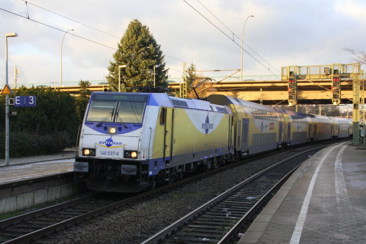 ME 146 537 mit RB41 nach Bremen Hbf
am 29.12.2014 bei Einfahrt in Hamburg-Harburg