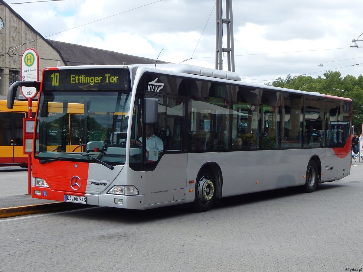 Mercedes Citaro I der Verkehrsbetriebe Karlsruhe in Karlsuhe.