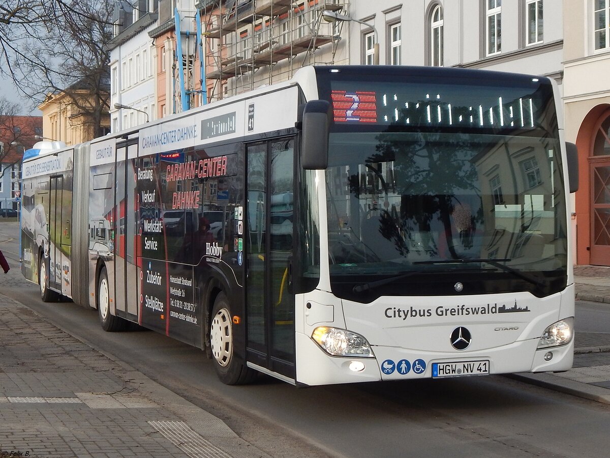 Mercedes Citaro III der Stadtwerke Greifswald in Greifswald. 