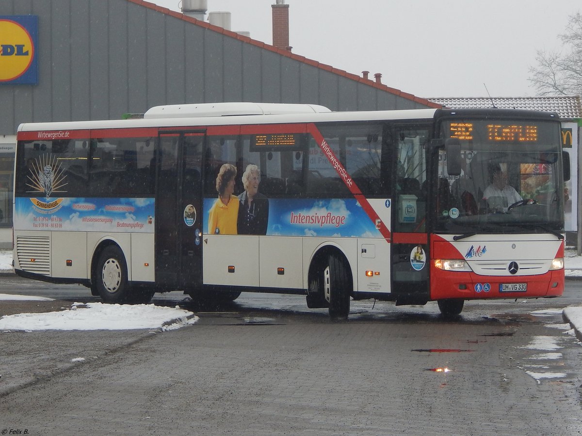 Mercedes Integro der Uckermärkische Verkehrs GmbH in Prenzlau.