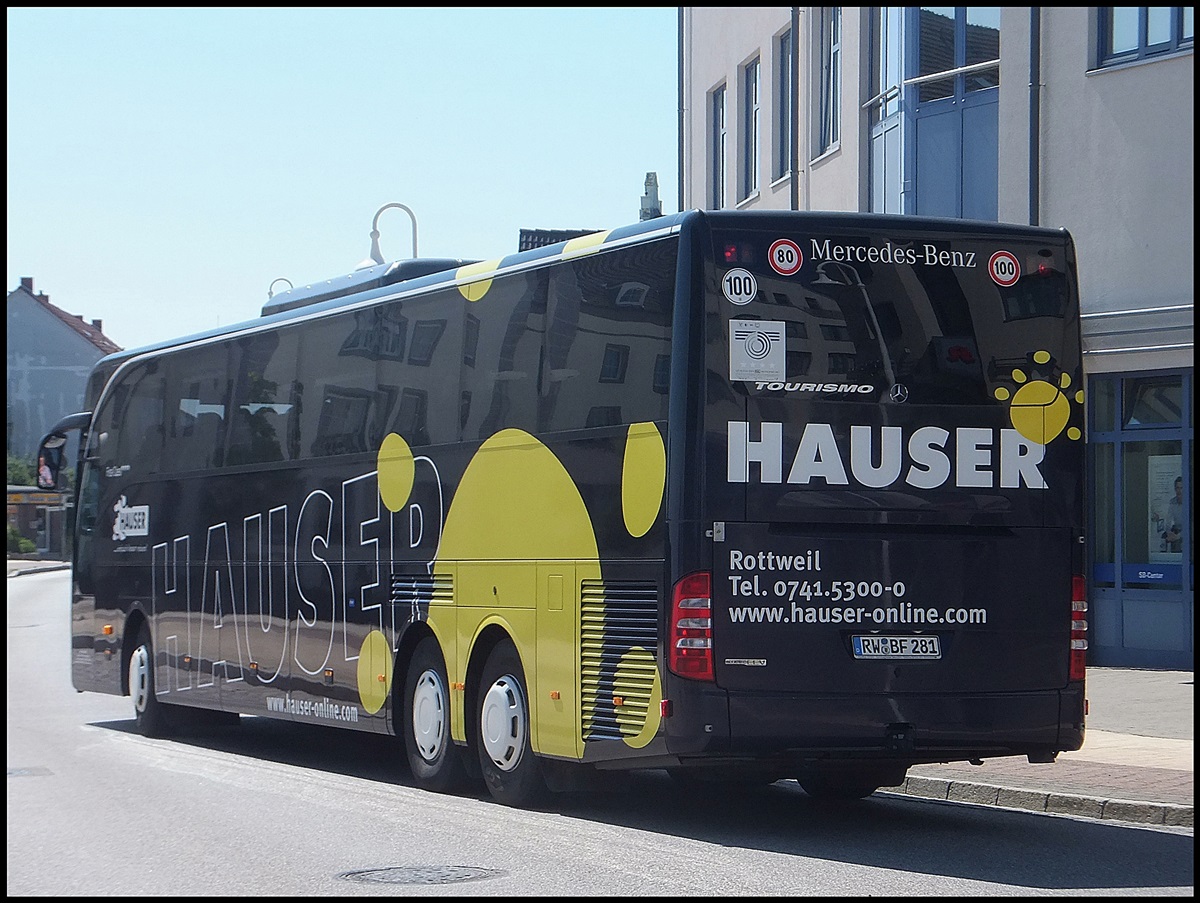 Mercedes Tourismo von Hauser aus Deutschland in Sassnitz. 