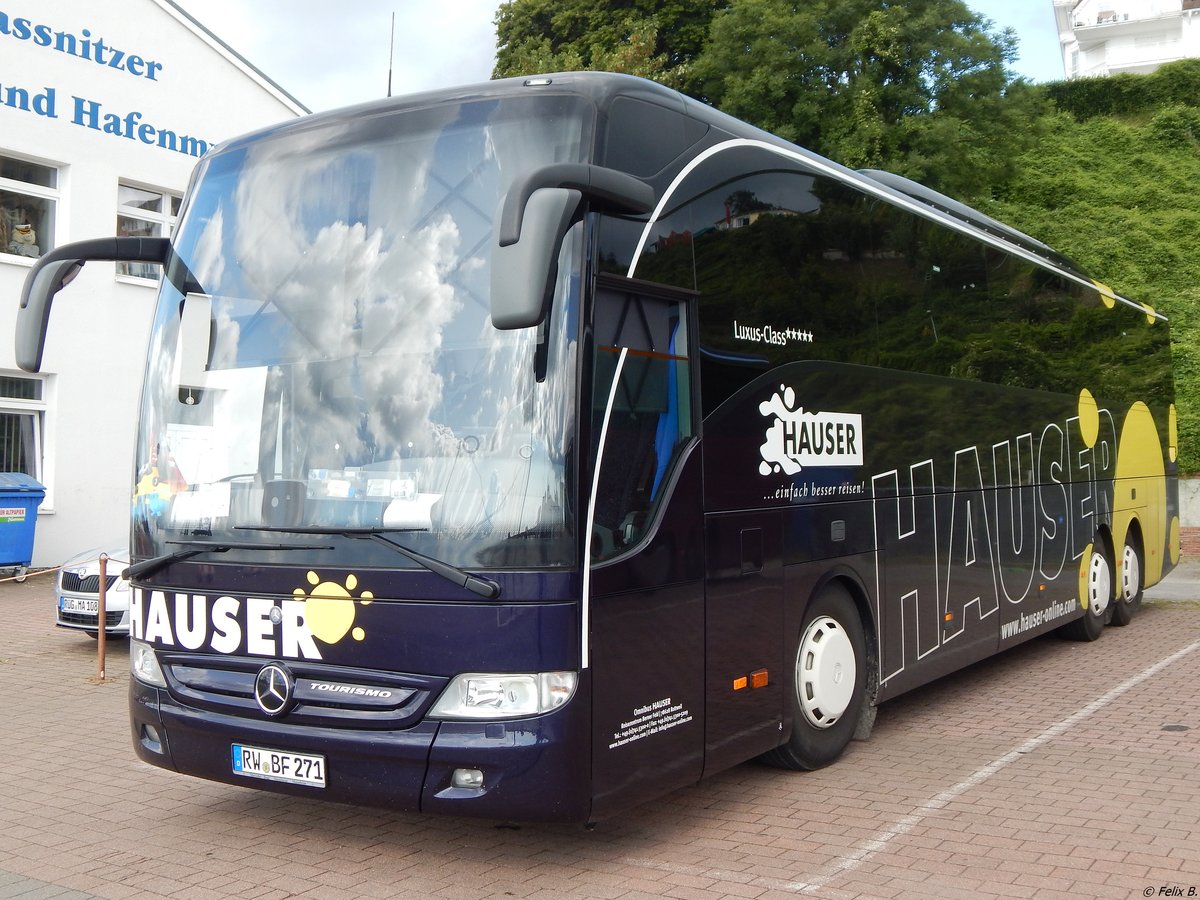 Mercedes Tourismo von Hauser aus Deutschland im Stadthafen Sassnitz.