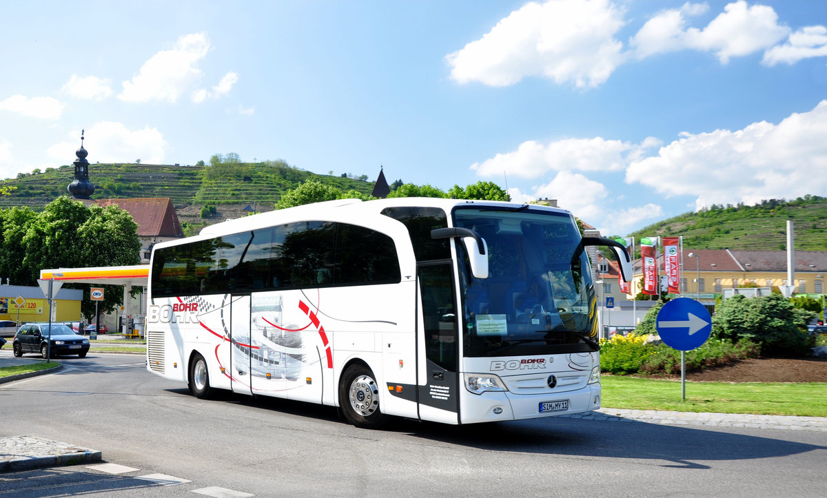 Mercedes Travego von BOHR Reisen aus der BRD in Krems gesehen.