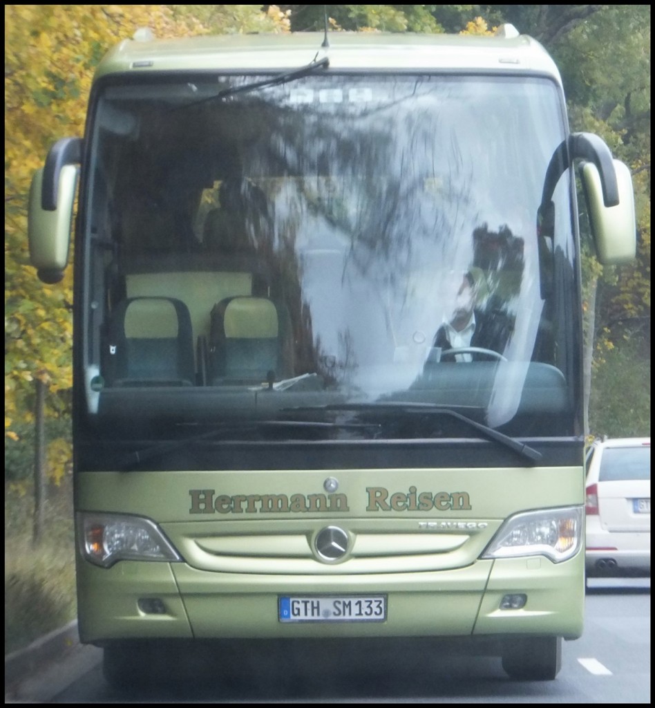 Mercedes Travego von Hermann Reisen aus Deutschland bei Gotha.