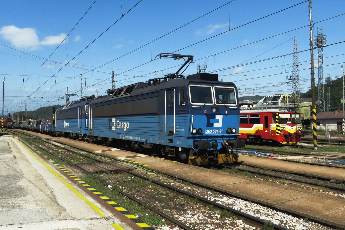 Mischguterzug mit 363 504 durchfahrt am 25 Augustus 2021 Zilina.