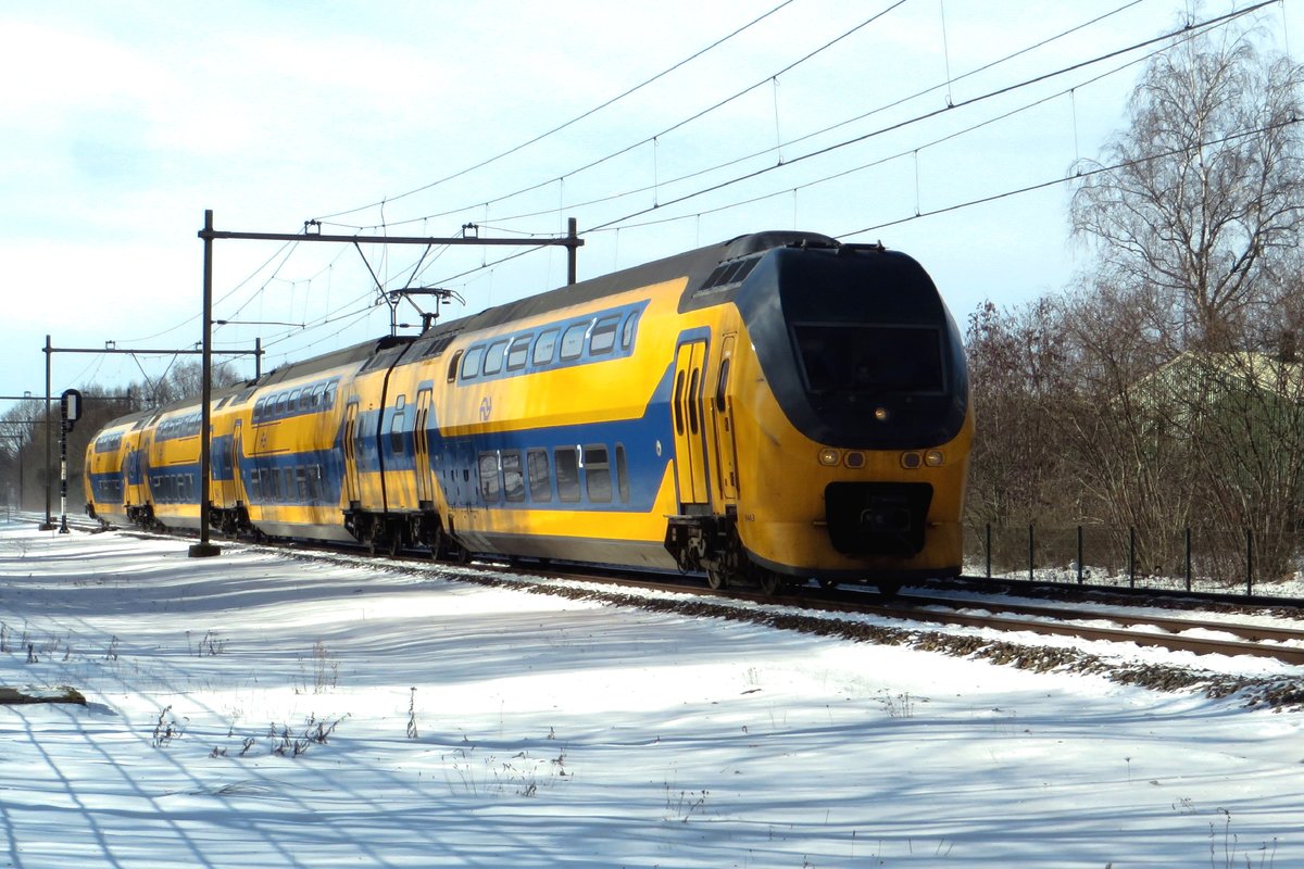 NS 9443 durchfahrt Alverna am verschneeten 13 Februar 2021.