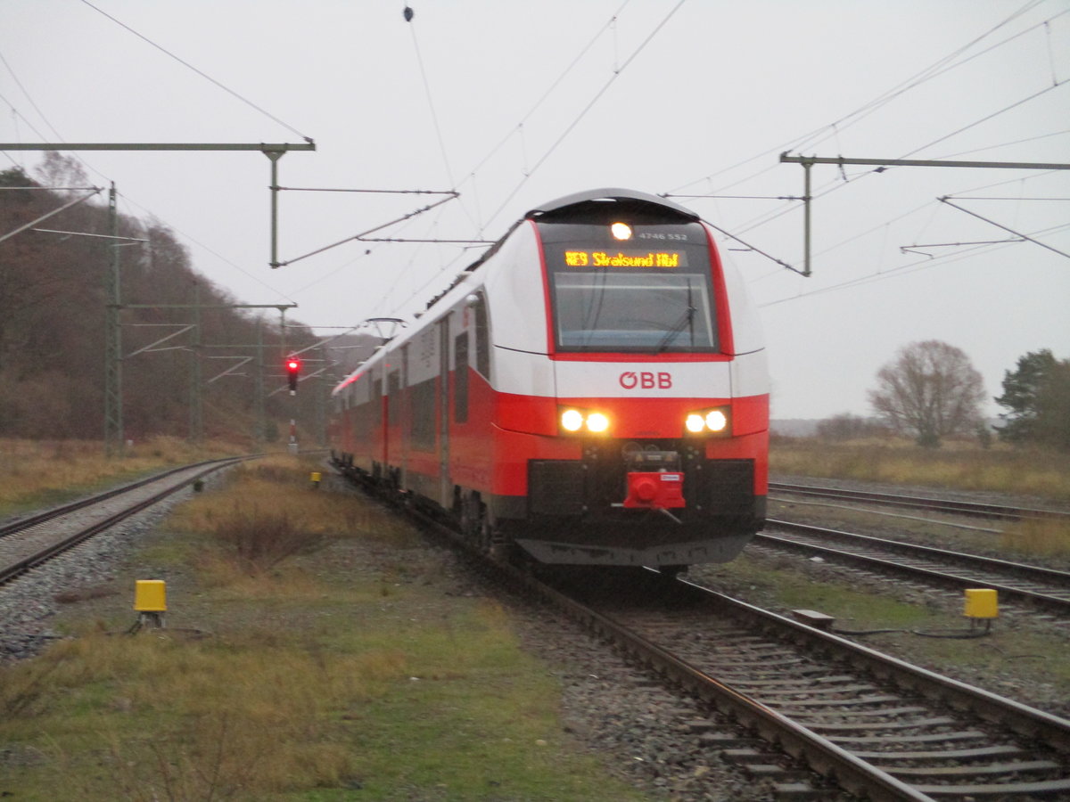 ODEG 4746 552 kam,am 15.Dezember 2019 von Binz in Lietzow an.