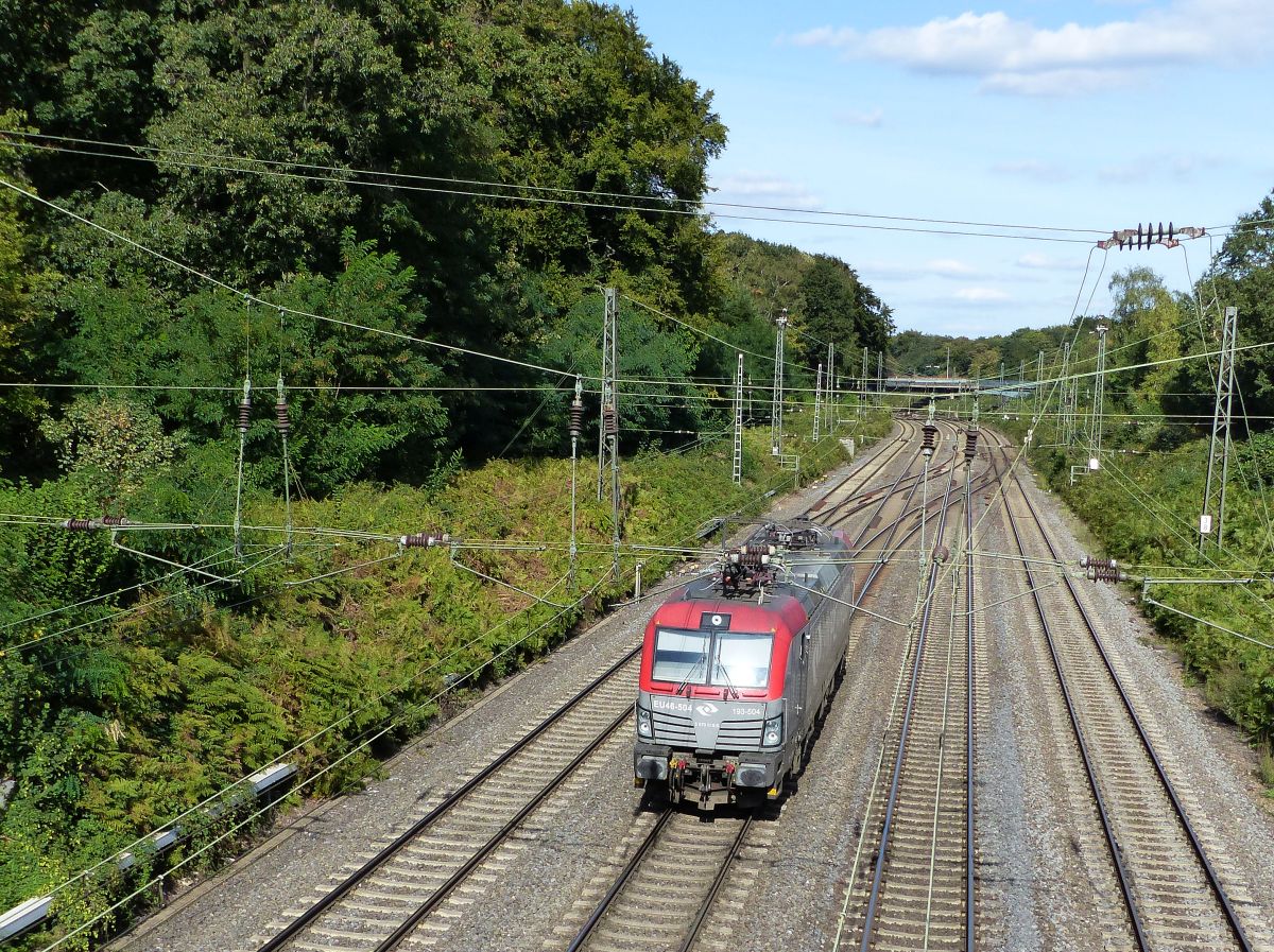 PKP Cargo Lokomotive 193 504 EU46-504 (NVR-nummer: 91 51 5370 016-5 PL-PKPC) Abzweig Lotharstrasse, Forsthausweg, Duisburg, Deutschland 19-09-2019.

PKP Cargo locomotief 193 504 EU46-504 (NVR-nummer: 91 51 5370 016-5 PL-PKPC) Abzweig Lotharstrasse, Forsthausweg, Duisburg, Duitsland 19-09-2019.