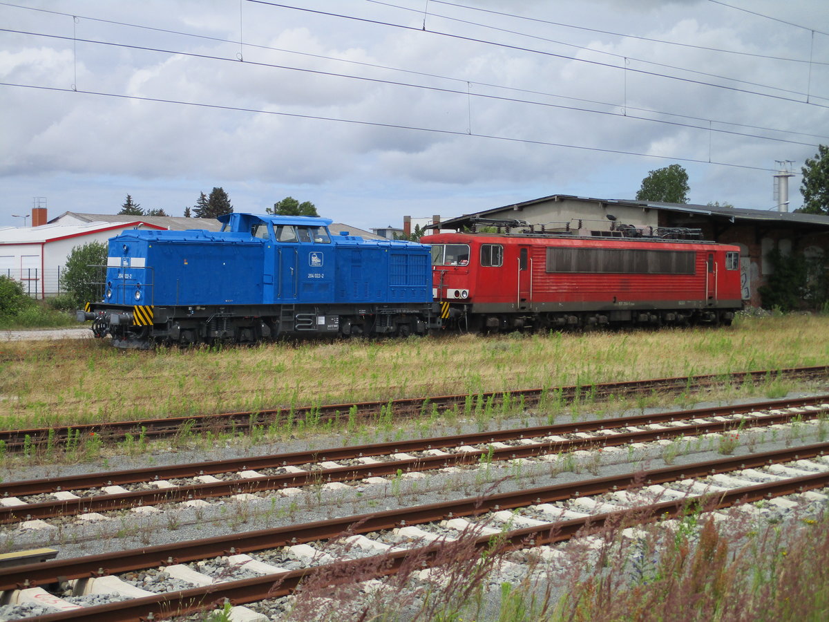 PRESS 204 022 und die 155 204,am 12.Juli 2020,in Bergen/R�gen.