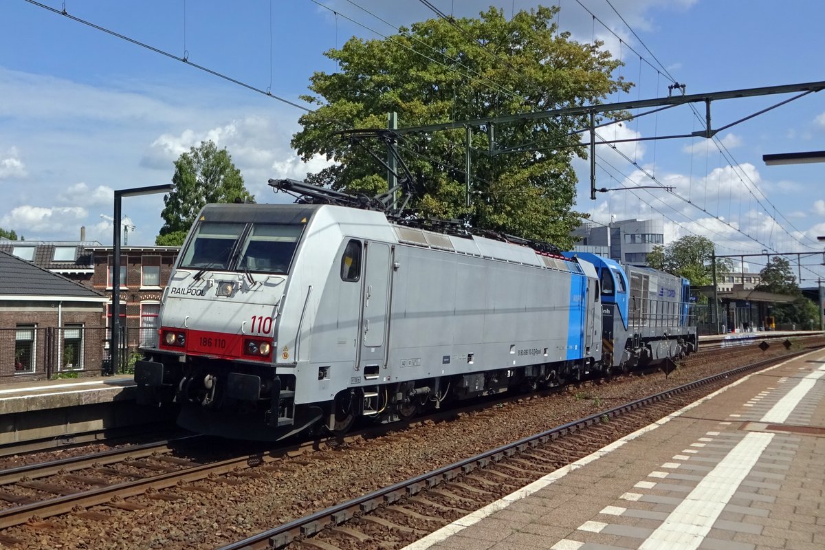 Railpool 186 110 durchfahrt am 14 Augustus 2019 Arnhem-Velperpoort.