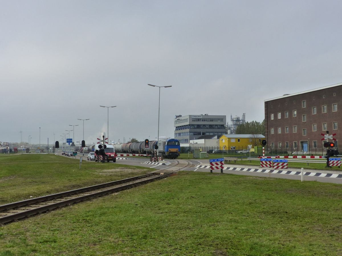 RFO Rail Force One G2000 Lokomotive 1446 (  V208  Alt) Bahn�bergang Botlekweg, Botlek, Rotterdam 23-10-2020.

RFO Rail Force One G2000 locomotief 1446 (  V208  als oud huurdernummer) overweg Botlekweg, Botlek, Rotterdam 23-10-2020.