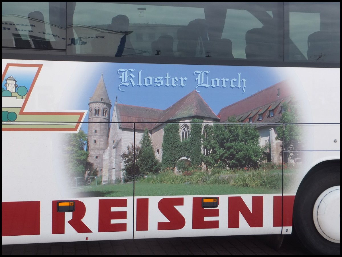 Sch�ne Seitenwerbung vom Setra 415 HD von Remstal aus Deutschland im Stadthafen Sassnitz.