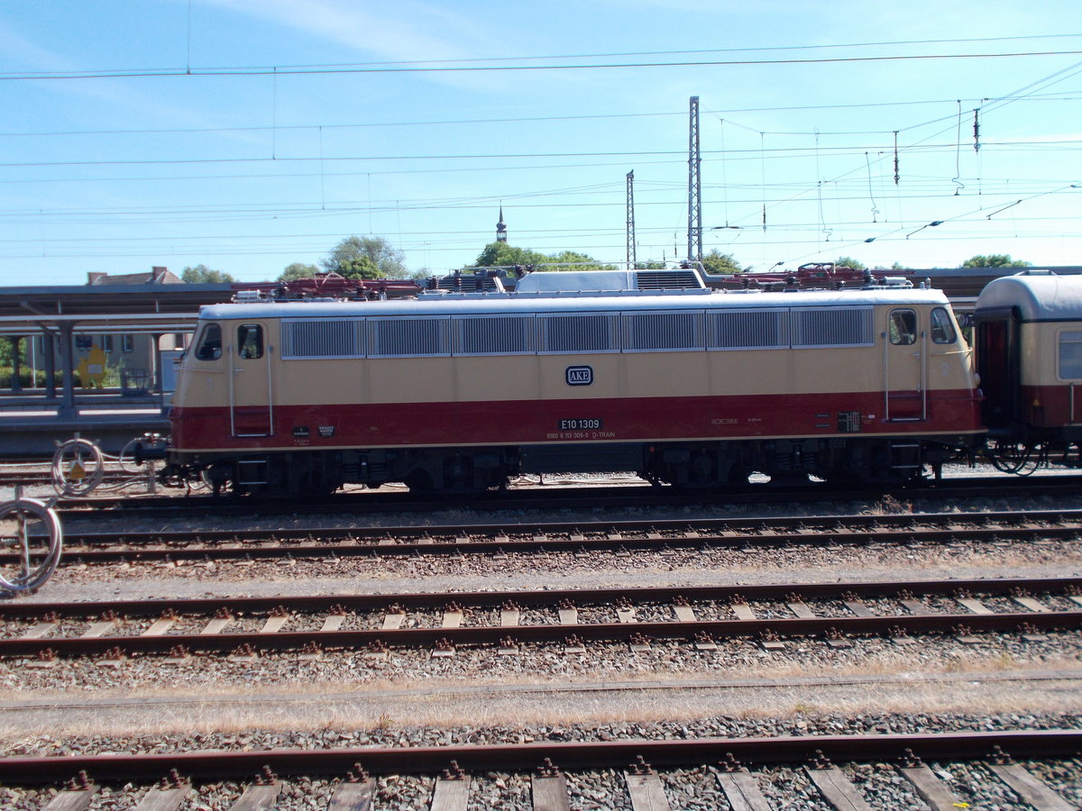 Seitenansicht von E10 1309,am 07.Juni 2016,aufgenommen in Stralsund.