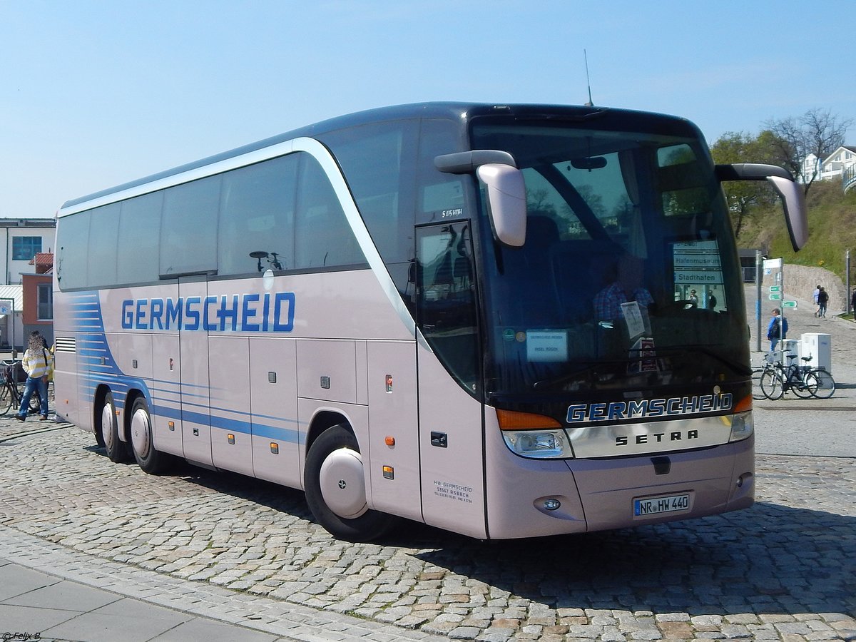 Setra 415 HDH von Germscheid aus Deutschland im Stadthafen Sassnitz.