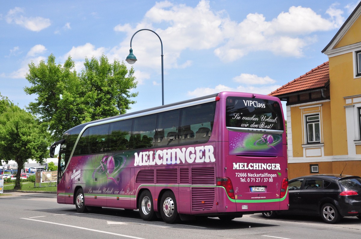 Setra 415 HDH von Melchinger Reisen aus der BRD im Mai 2015 in Krems gesehen.