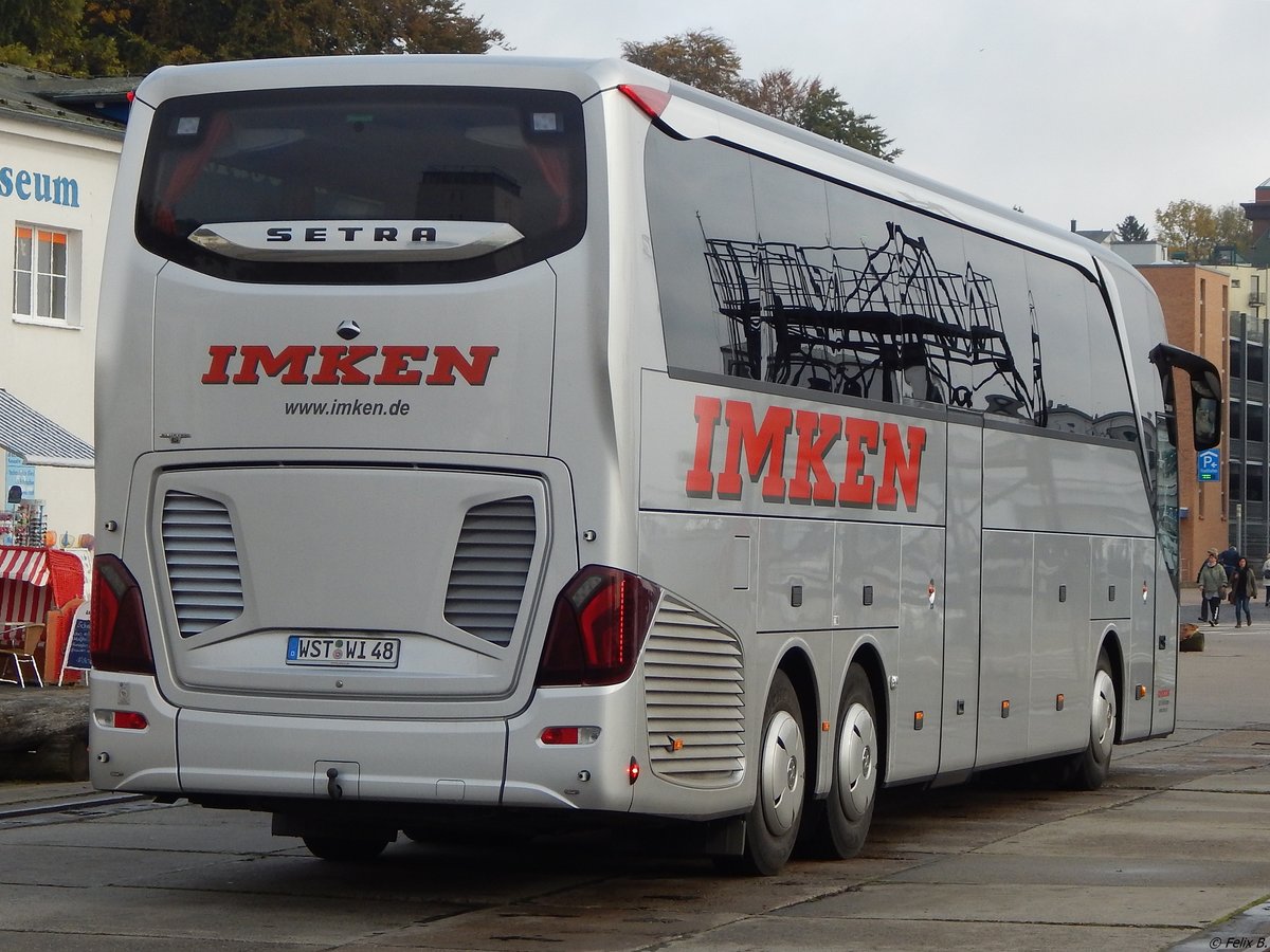 Setra 516 HDH von Imken aus Deutschland im Stadthafen Sassnitz.