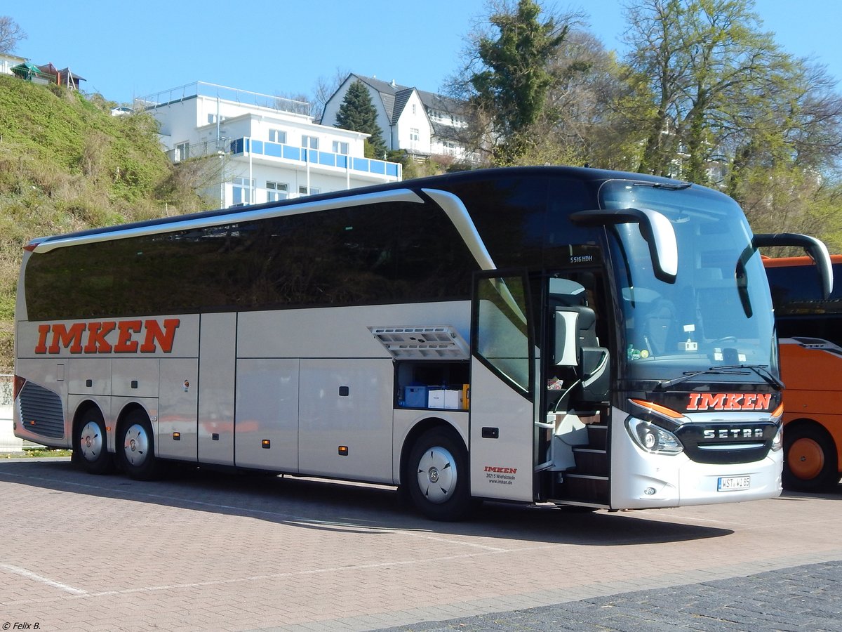 Setra 516 HDH von Imken aus Deutschland im Stadthafen Sassnitz.