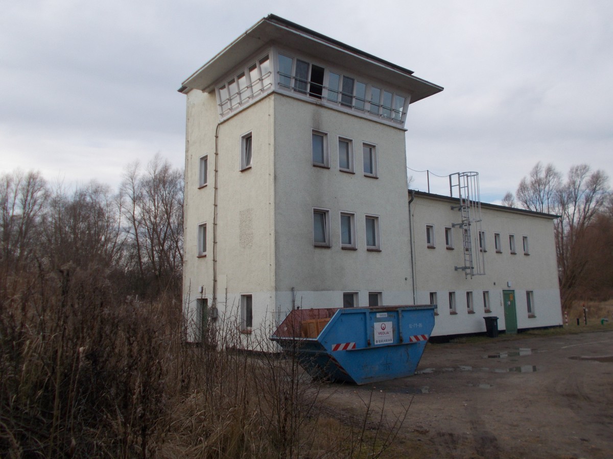 Stellwerk B11,am 07.Februar 2016,in Rostock Seehafen.