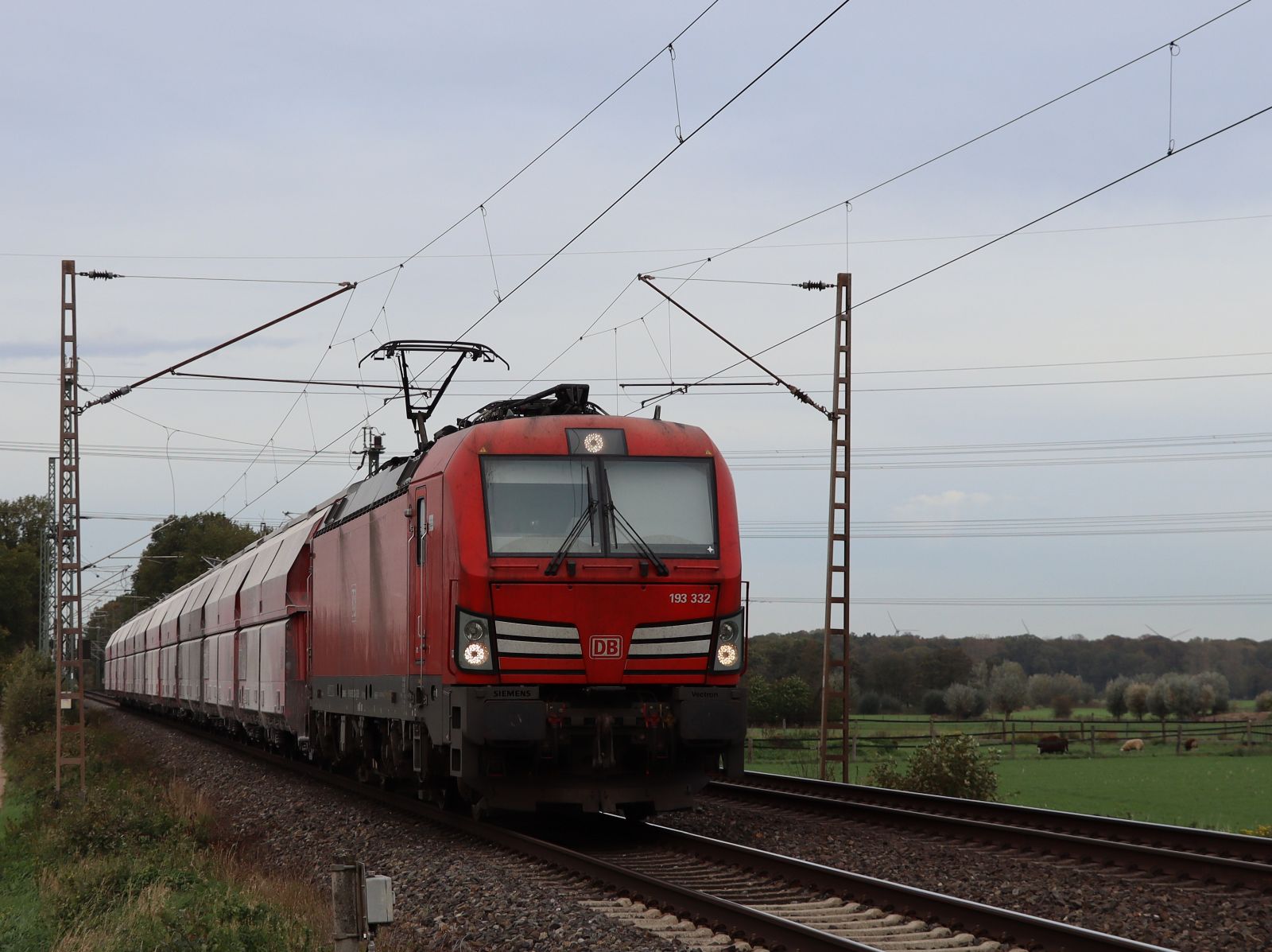 DB Cargo Vectron Lokomotive 193 332-5 Wasserstrasse, Hamminkeln 03-11-2022.

DB Cargo Vectron locomotief 193 332-5 Wasserstrasse, Hamminkeln 03-11-2022.