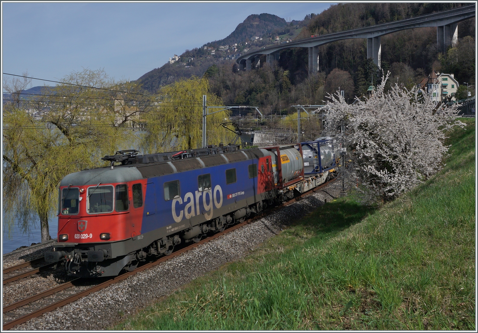 Der Frühling kommt...

...und die SBB Re 6(6 11629 (Re 620 029-9)  Interlaken , die mit einem Güterzug kurz vor Villeneuve auf dem Weg in Richtung Wallis ist.

21. März 2023