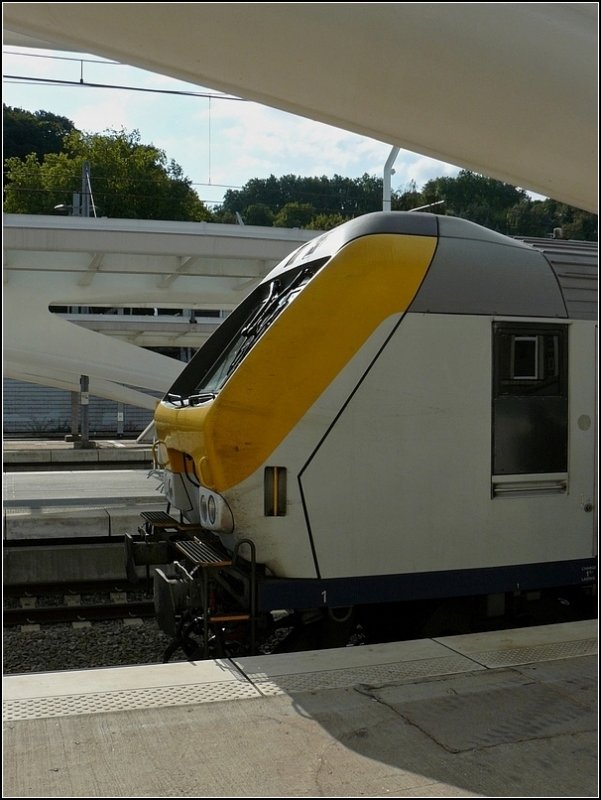 Studie eines I 11 Steuerwagens unter dem Bahnsteigdach in Liège Guillemins. 14.09.08 (Jeanny)