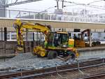 Gleis 5 und 6 w�hrend der Renovierungsarbeiten am Leiden Centraal 28-03-2019.