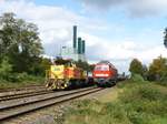 EH (Eisenbahn und H�fen GmbH) Diesellok 549 en DB Cargo Diesellok 232 117-2 Wanheim, Angerhausen, Duisburg.