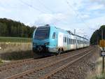 Keolis Eurobahn Triebzug ET 4 01 bei Bahn�bergang Fuchsweg, Laggenbeck, Ibbenb�ren 28-09-2018.