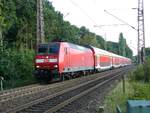 DB Lokomotive 146 021-1 bei Bahn�bergang Sonsfeld bei Haldern 12-09-2014.