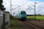Keolis Eurobahn Stadler FLIRT 3 Triebzug ET 4 03 Bahn�bergang Devesstra�e, Salzbergen 16-09-2021.