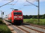 DB Lokomotive 101 090-9 Bahn�bergang Devesstrasse Salzbergen 03-06-2022.