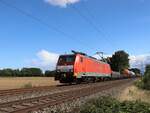 DB Cargo Lokomotive 189 046-6 bei Bahn�bergang Wasserstrasse, Hamminkeln 16-09-2022.