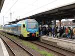Westfalenbahn Triebzug ET 408 Gleis 4 Bahnhof Rheine 17-04-2025.