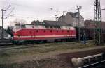 219er fahrt mit G�terzug durch Lehrte am 07-01-1993.