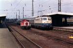DB Lok 110 397-7 mit K�f in Hamm (Westfalen) am 29-05-1993.
