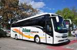 Volvo 9900 Euro 6 von der ALEX Bustouristik aus Deutschland am 17.August 2014 in Krems gesehen.