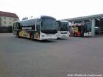 MAN / Volvo & Solaris des RPNV aufm Busbahnhof in Bergen am 31.5.13 