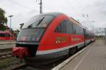 RB 27815 von Stendal nach Tangermnde wartet auf Fahrgste im Bahnhof Stendal.27.08.2011