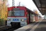 AKN82495 von Hamburg-Eidelstedt nach Neumnster kurz vor der Ausfahrt in Hamburg-Eidelstedt.20.11.2011