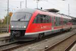 642 050-8 stand am 02.10.2014 als DB-Probefahrt im Rostocker Hbf.