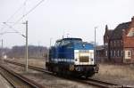 V 100-SP-009 (203 129-2) ex DR 112 528-5 von der SLG Spitzke Logistik GmbH als Lz in Rathenow in Richtung Stendal unterwegs.