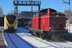 Am 30 Dezember 2024 lauft V 100 1019 der UEF um in Titisee.