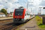   VIAS - Odenwaldbahn VT 107 (615 107-9 / 615 607-8) gekoppelt mit VT 108 (615 108-7 / 615 608-6) fahren am 27.08.2014 als RE 64  Odenwaldbahn  (Gro-Umstadt Wiebelsbach - Frankfurt(Main)Hbf) auf