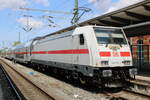 146 572-3 mit IC 2239(Rostock-Leipzig)am Mittag des 14.07.2023 im Rostocker Hbf.