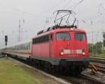 113 267-9 mit IC2409 von Rostock Hbf nach Kln Hbf bei der bereitstellung im Rostocker Hbf.20.05.2013