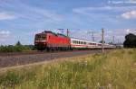 120 146-6 mit dem IC 2900 fr ICE 1510 von Leipzig Hbf nach Hamburg-Altona in Vietznitz.